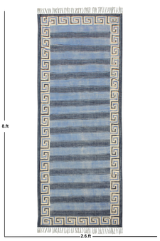 Handmade Blue cotton Printed area rug Outdoor Yoga floor rug Living room rug