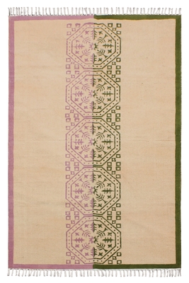 Cotton area rug Indian Boho Hand block print rug Garden Outdoor Yoga rug 1