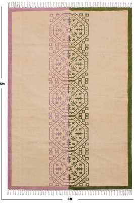 Cotton area rug Indian Boho Hand block print rug Garden Outdoor Yoga rug 3