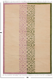 Cotton area rug Indian Boho Hand block print rug Garden Outdoor Yoga rug