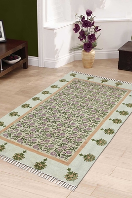 Kitchen Area rug Floral print rug Custom rug Dining room rug Cotton area rug 2