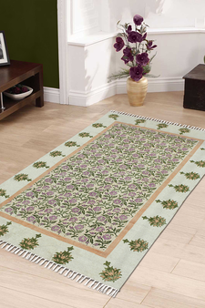 Kitchen Area rug Floral print rug Custom rug Dining room rug Cotton area rug