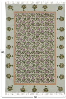 Kitchen Area rug Floral print rug Custom rug Dining room rug Cotton area rug