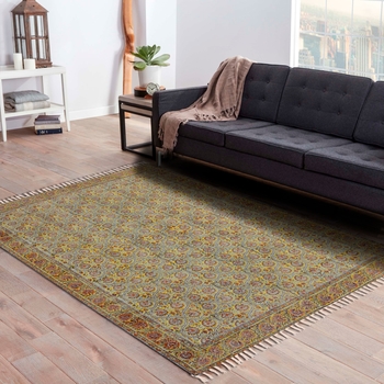 Natural Cotton area rug Yellow area rug Indian rug Dining room rug Outdoor rug 2