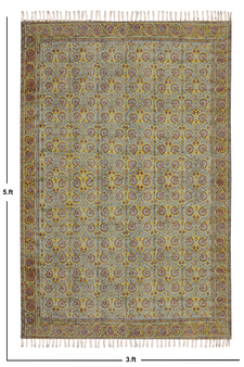 Natural Cotton area rug Yellow area rug Indian rug Dining room rug Outdoor rug