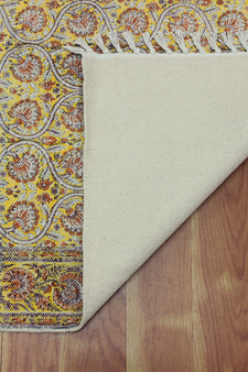 Natural Cotton area rug Yellow area rug Indian rug Dining room rug Outdoor rug