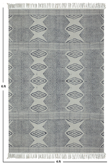 Geometric area rug Cotton area rug  Handmade rug Dining room rug Kitchen rug