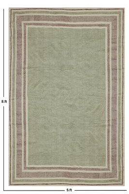 Dining Room Kilim Dhurrie Natural Geometric Area Rug Indian Cotton Carpet 3