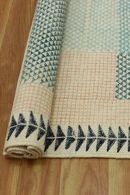 Casavani Indian Handmade Cotton rug Green Bedroom Rug Yoga Mat 4