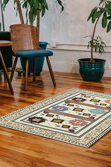 Hand Woven Beige Boho Dhurrie Indian Natural Cotton Rug Yoga Kilim