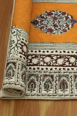 Brown Home Decor Carpet Pure Cotton Dhurrie Traditional Kilim 4