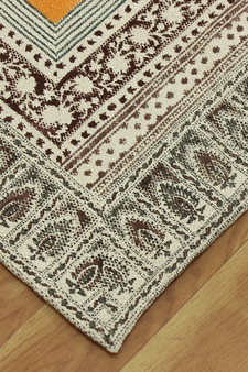 Brown Home Decor Carpet Pure Cotton Dhurrie Traditional Kilim