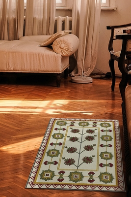 Traditional Kilim Green Dining Area Rugs Living Room Floor Carpet 2