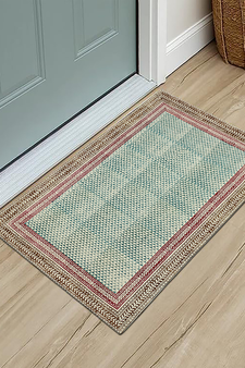 Handmade Blue Cotton Dhurrie Traditional Carpet Garden Yoga Kilim