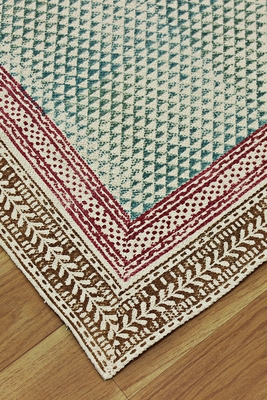 Handmade Blue Cotton Dhurrie Traditional Carpet Garden Yoga Kilim 5