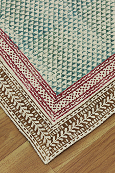 Handmade Blue Cotton Dhurrie Traditional Carpet Garden Yoga Kilim