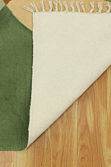 Handmade Bedroom Area Carpets Yoga Mat Washable Cotton Green Area Rug