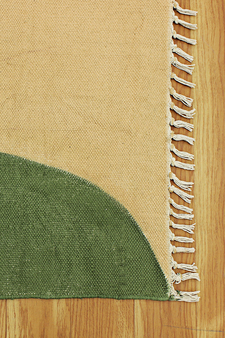 Handmade Bedroom Area Carpets Yoga Mat Washable Cotton Green Area Rug