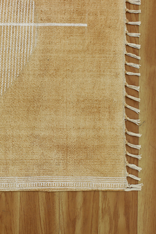 Geometric Rug Brown Kitchen Durries Handmade Custom Cotton Rugs