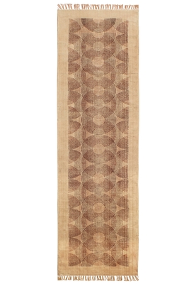 Casavani Hand Woven Durries Geometric Kitchen Outdoor Brown Carpet 1