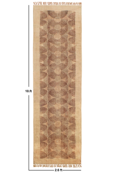 Casavani Hand Woven Durries Geometric Kitchen Outdoor Brown Carpet