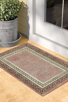 Casavani Indian Handmade Flat Weave Red Garden Kilim Boho Dhurrie