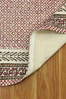 Casavani Indian Handmade Flat Weave Red Garden Kilim Boho Dhurrie