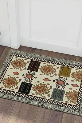 Indian Cotton Durries Traditional Beige Kilim Living Room Rug Custom Area Rug 2