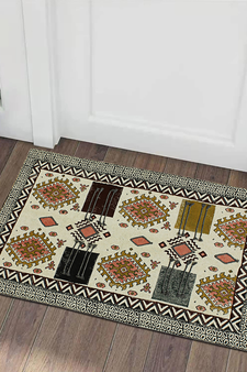 Indian Cotton Durries Traditional Beige Kilim Living Room Rug Custom Area Rug