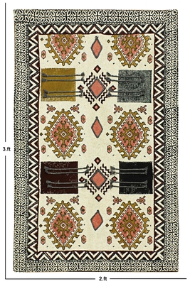 Indian Cotton Durries Traditional Beige Kilim Living Room Rug Custom Area Rug 3