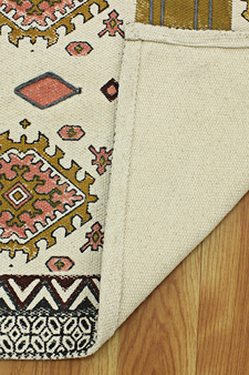 Indian Cotton Durries Traditional Beige Kilim Living Room Rug Custom Area Rug