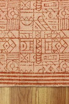 Orange Entrance Rug Indian Handmade Cotton Durries Kitchen Rug