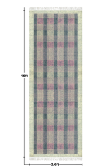 Casavani Indian Hand Woven Beige Durries Traditional Kilim Dining Room Rug