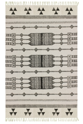 Handmade rug Dining room rug Gray Geometric Cotton kilim 1