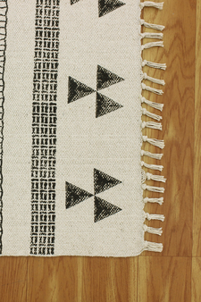 Handmade rug Dining room rug Gray Geometric Cotton kilim