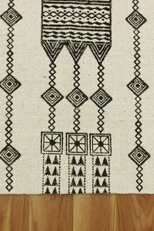 Handmade rug Dining room rug Gray Geometric Cotton kilim