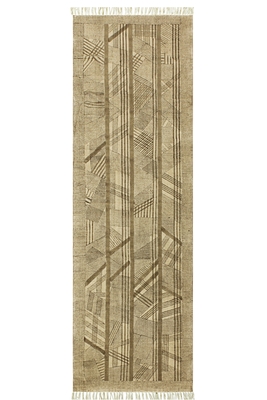 Casavani Hand Woven Brown Boho Dhurrie Indian Natural Cotton Rug Yoga Kilim 1
