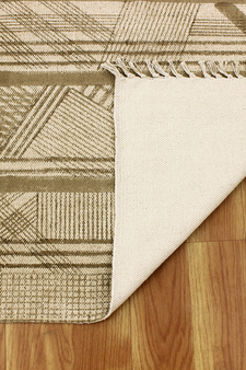 Casavani Hand Woven Brown Boho Dhurrie Indian Natural Cotton Rug Yoga Kilim