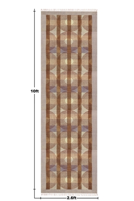 Casavani Beige Handmade Pure Cotton Durries Geometric Rugs Garden Area Rug 3