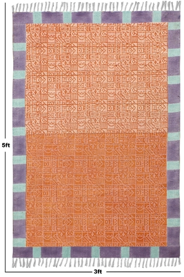 Casavani Pink Home Decor Carpet Pure Cotton Dhurrie Traditional Kilim 3