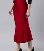 Red Polyster Lycra 4 Side stretchable Fabric Saree Shapewear Petticoat
