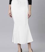 White Polyster Lycra 4 Side stretchable Fabric Saree Shapewear Petticoat