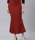 Maroon Polyster Lycra 4 Side stretchable Fabric Saree Shapewear Petticoat