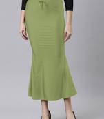 Mehndi Green Polyster Lycra 4 Side stretchable Fabric Saree Shapewear Petticoat