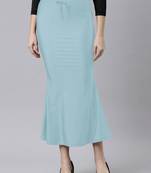 Sky Blue Polyster Lycra 4 Side stretchable Fabric Saree Shapewear Petticoat