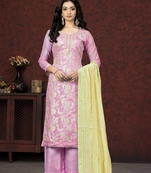 Pink Colour Banarasi Silk Salwaar Kameez With Beautiful woven Work