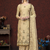 Beige Colour Modal Chanderi Salwaar Kameez With Embroidery And Hand Work