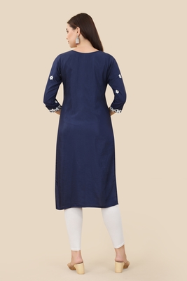 Blue Colour Beautifully Embroidered Partywear Kurti 2