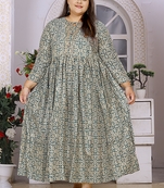 Morpich Colour Ethnic Plus size Kurti With Fashionable Print Work