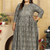 Black Colour Ethnic Plus size Kurti With Fashionable Print Work